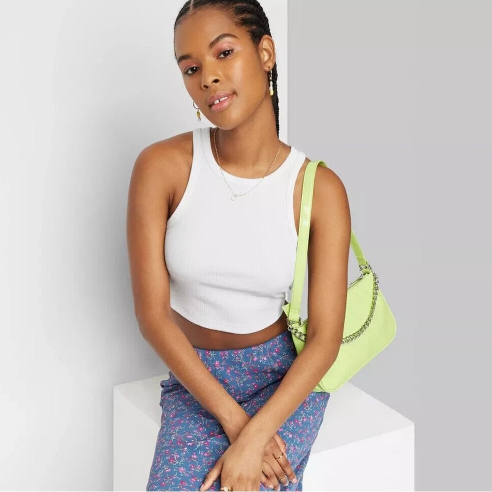 5/$25 Wild Fable White Ribbed Crop Top